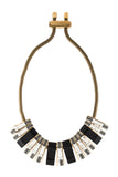 Lanvin Gold Black Crystal Art Deco Necklace