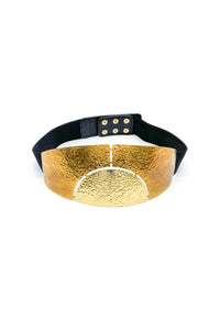 Lanvin Gold Hammered Oversized "Oracle" Waist Belt SS2013