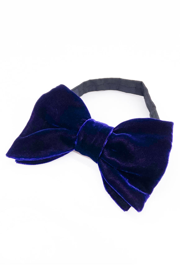 Lanvin Menswear x H&M Navy Blue Velvet Oversize Bow Tie