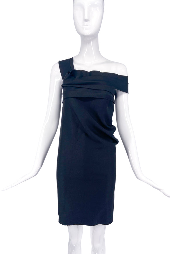 Lanvin One Shoulder Off Shoulder Dress with Crystal Side Details Fall 2010