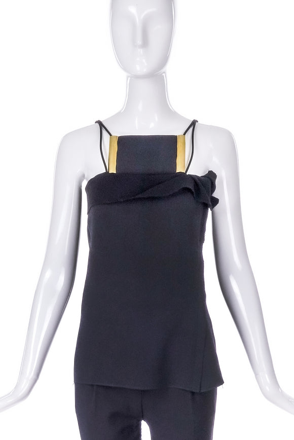 Lanvin Halter Top with Statement Brass Breast Plate Detail F/W 2010 BOUTIQUE PURCHASE PRICE