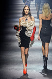 Lanvin Black Velvet Strapless Dress with Ivory Ruffle Fall 2012 collection