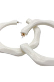 Lanvin White Resin "Bamboo" Hoop Earrings