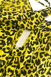 Michelle Mason Yellow Leopard Silk Body Suit