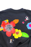Lou de Betoly Black Sweatshirt with Multicolor Patch Embellishments