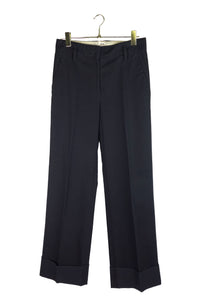 Marc Jacobs Navy Blue High-Waisted Large Cuff Trousers