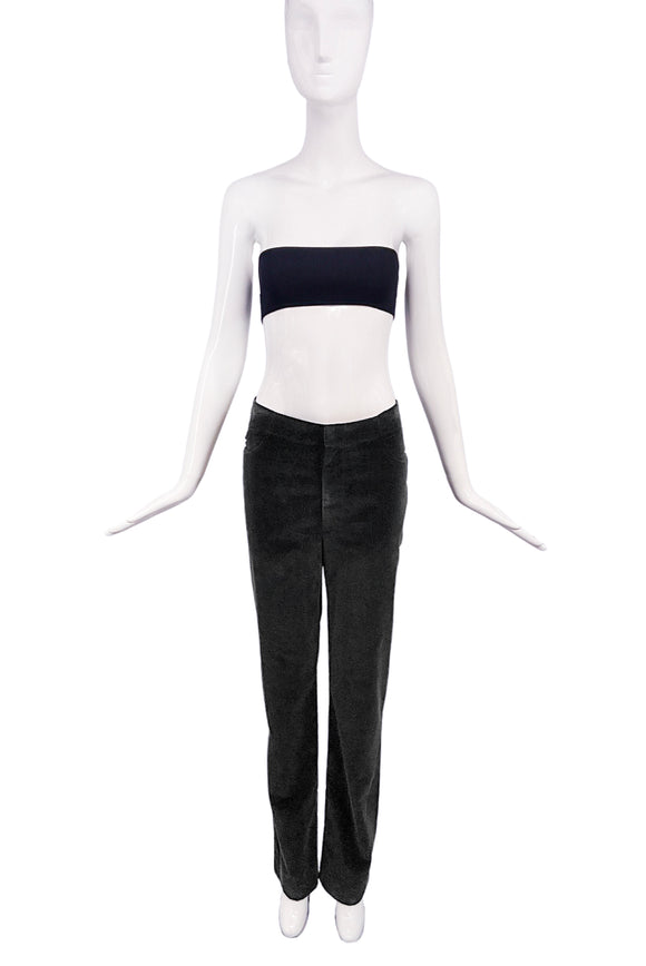 Marc Jacobs Black Velvet Straight Leg Pants