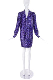 Marc Jacobs Purple Shine Silk Camoflauge Print Shift Dress