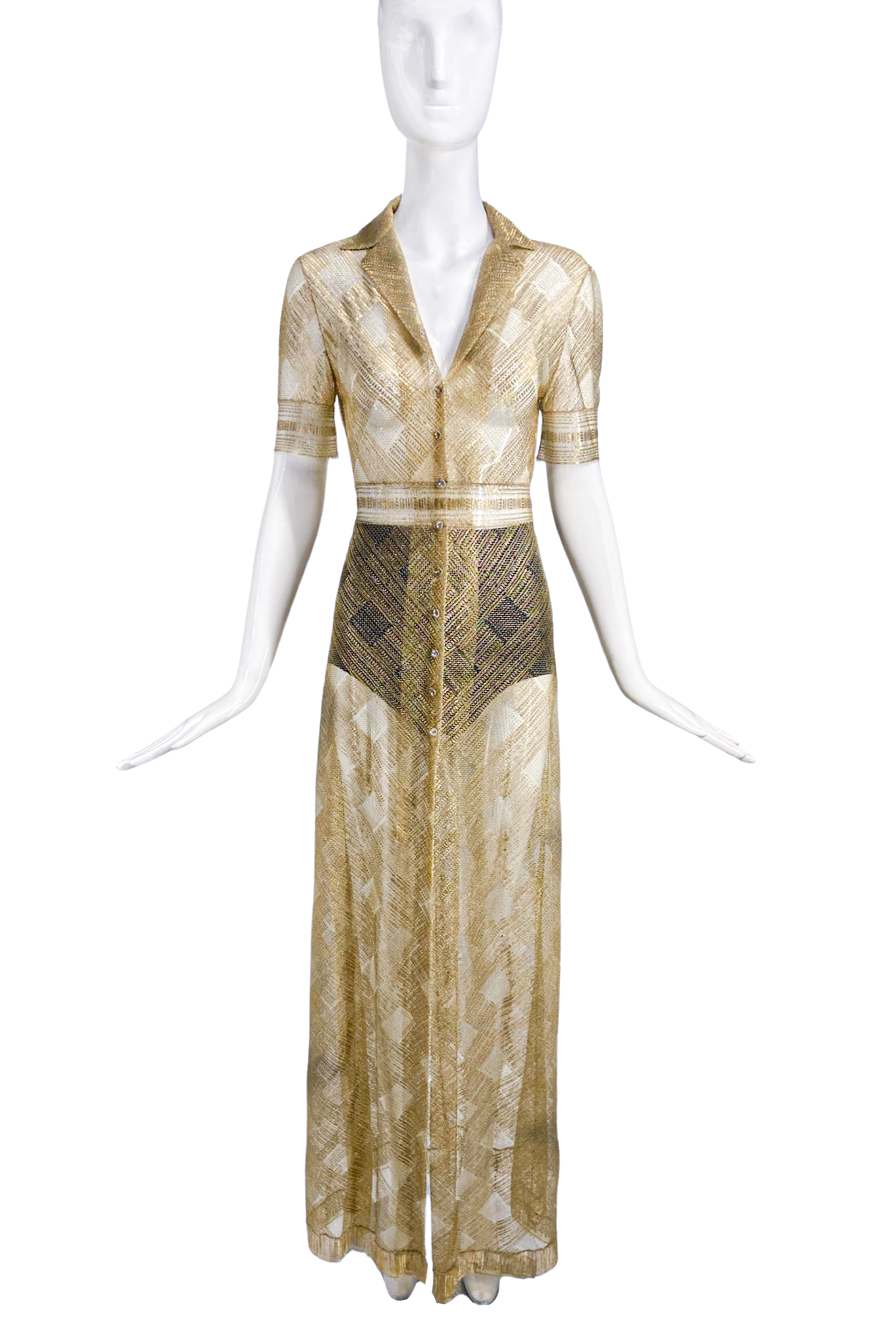 Marc Jacobs Iconic Gold Sheer "Kate Moss" Textured Dress Circa 1996 PaumLosAngeles Marc Jacobs Iconic Gold Sheer "Kate Moss" Textured Dress Circa 1996 PaumLosAngeles