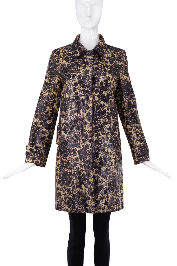 Marc Jacobs Waxed Cotton Floral Print Raincoat