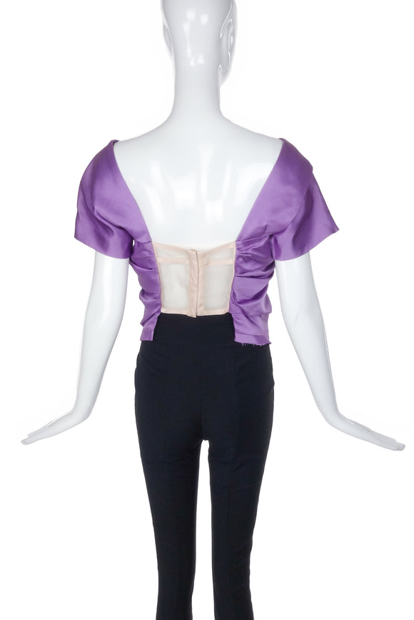 Marc Jacobs Lilac Satin Top with Corset