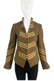 Marc Jacobs Green Khaki Military Band Leader Stripe Jacket