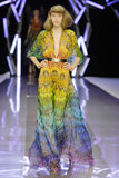 Alexander McQueen Butterfly Print Caftan Kaftan Dress with Silver Belt Spring 2008 Isabella Blow Tribute Collection