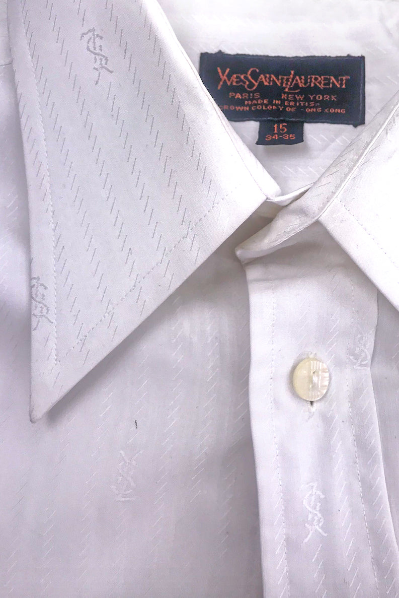 ysl dress shirt Yves Saint Laurent Chemises Pure Cotton Logo Summer 2025 collection Vintage Ysl Mens Dress Shirt