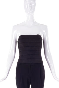 Miu Miu Black Strapless Bustier Bandage Top