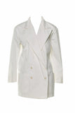 Miu Miu White Big Lapel Cotton Nylon Suit Blazer - BOUTIQUE PURCHASE PRICE