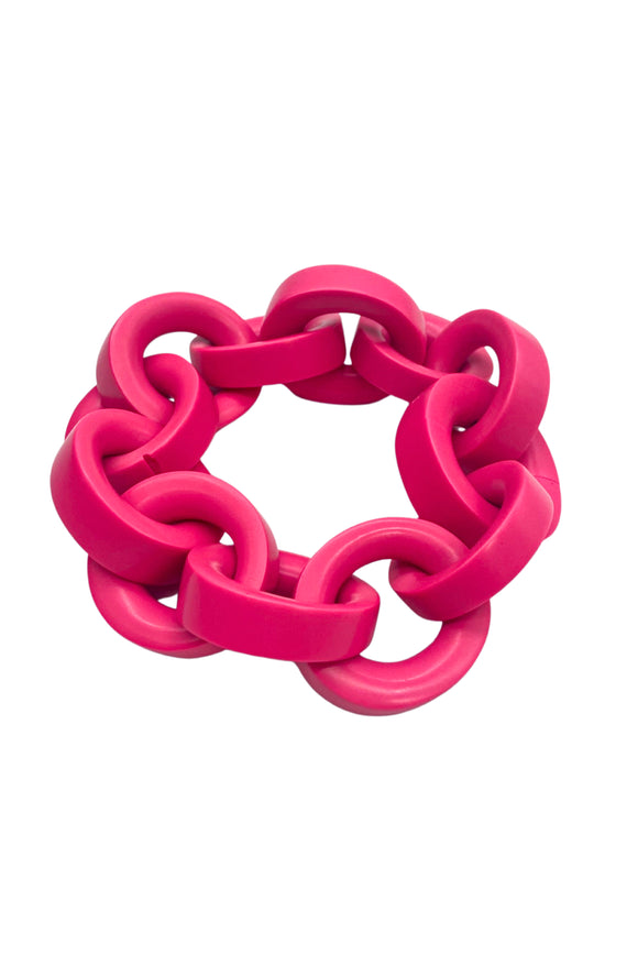 Monies Pink Rubber Chain Link Bracelet