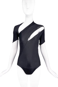 Mugler Black Stretch Cut Out Swimwear Body Suit