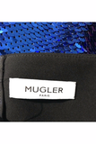 Mugler Blue Sequin Horned Bustier Neckline Corset Resort 2018