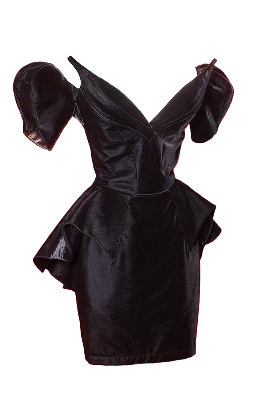 Thierry Mugler Black Velvet "Vampire" Dress Haute Couture 1981 PaumLosAngeles Thierry Mugler Black Velvet "Vampire" Dress Haute Couture 1981 PaumLosAngeles