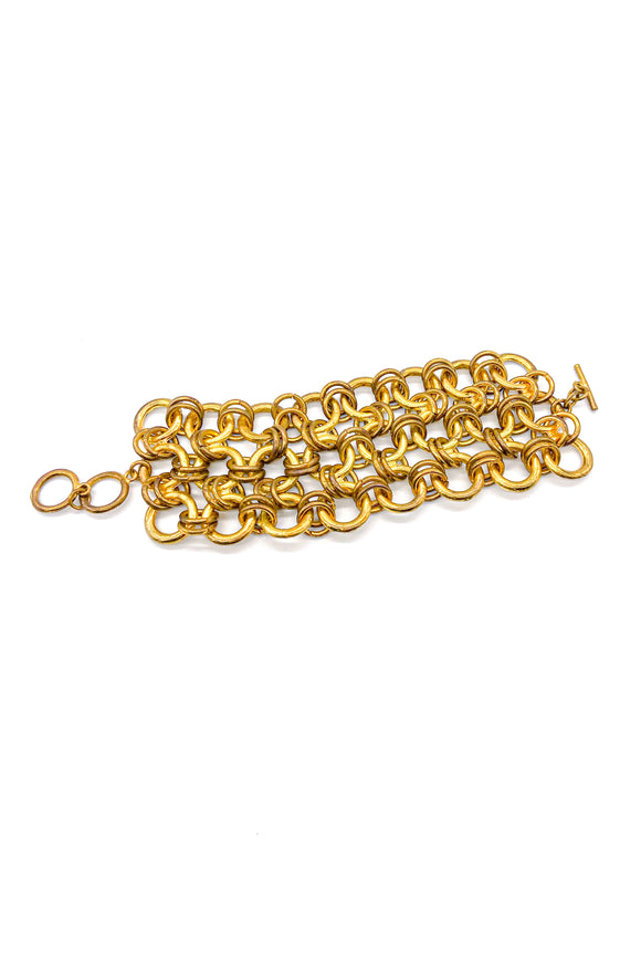 Vintage Gold Multiple Ring Chain Bracelet