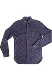Neil Barrett Navy Blue North Star Pattern Button-Up Shirt