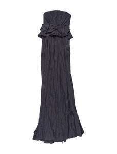 Nina Ricci "Gothica" Black Bow and Peplum Evening Gown Dress