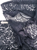Nina Ricci Black Lace and Chiffon Long Sleeve Top