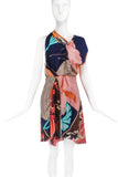 Nina Ricci Multicolor Silk Tropical Print Dress