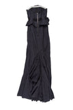 Nina Ricci "Gothica" Black Bow and Peplum Evening Gown Dress