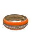 Vintage Orange Enamel Crystal Bracelet