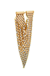 Paco Rabanne Gold Chainmail & Crystal Earring SS2020