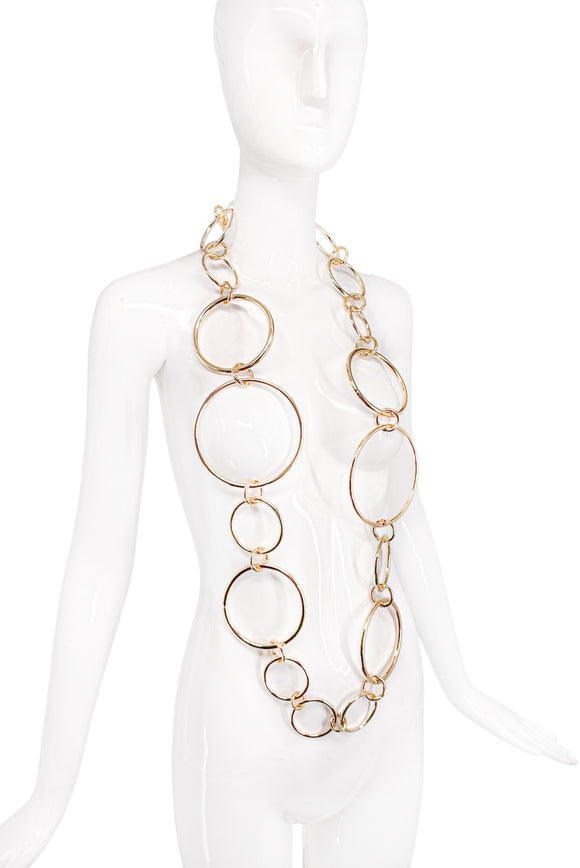 Paumé Atelier Gold 24 Karat Plated Oversized Hoop Ring Necklace
