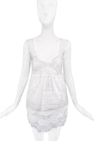 Peter Som White Cotton Sheer Scallop Edged Tank Top