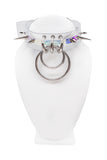 Vintage Clear PVC Vinyl Silver Chrome Hardware and Spike Double Ring Choker Necklace