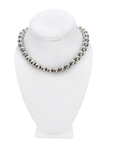 Vintage Gunmetal Silver "Pearl" Bead Necklace