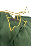 Prada Green Slip Dress with Yellow Trim Straps #