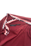 Prada Burgundy Skirt with Silver Mirror Paillette Hem Detail