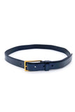 Prada Black Patent Leather Belt with Gold Buckle
