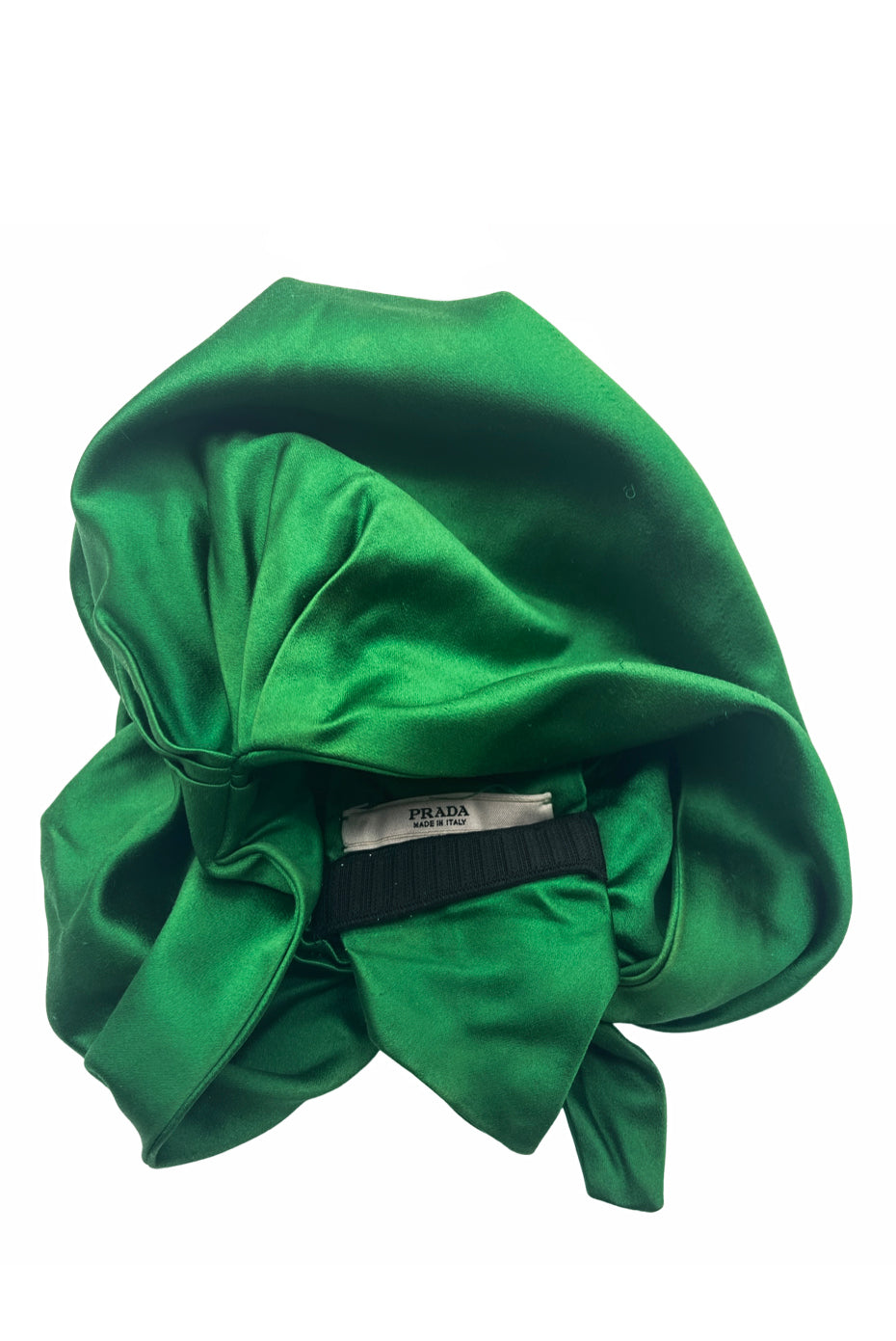 Prada Emerald Green Satin Turban Spring Summer 2007 Runway  display picture 1