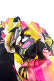 Emilio Pucci Multi Color Print High Slit Sexy Kaftan Dress with Rhinestones