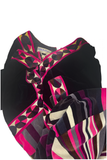 Emilio Pucci Black Pink Gray Kaleidoscope Sun Print Velvet Maxi Dress