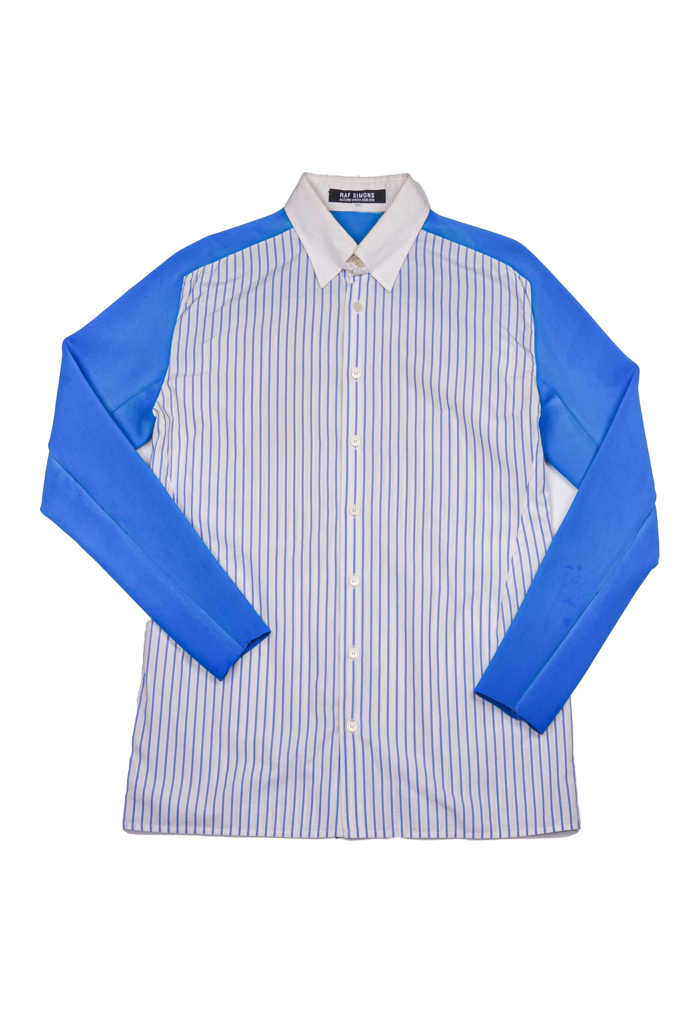 Raf Simons Blue Neoprene Sleeve Button-Up Shirt – PauméLosAngeles