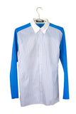 Raf Simons Blue Neoprene Sleeve Button-Up Shirt