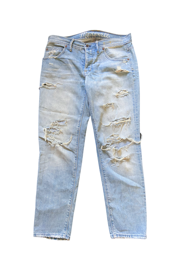 Vintage Selection Ripped Denim Blue Jeans