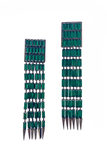 Roberto Cavalli Emerald Green and Stud Gunmetal Cuff Bracelet