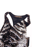 Roberto Cavalli Heavy Beaded and Sequin Zebra Pattern Mini Dress