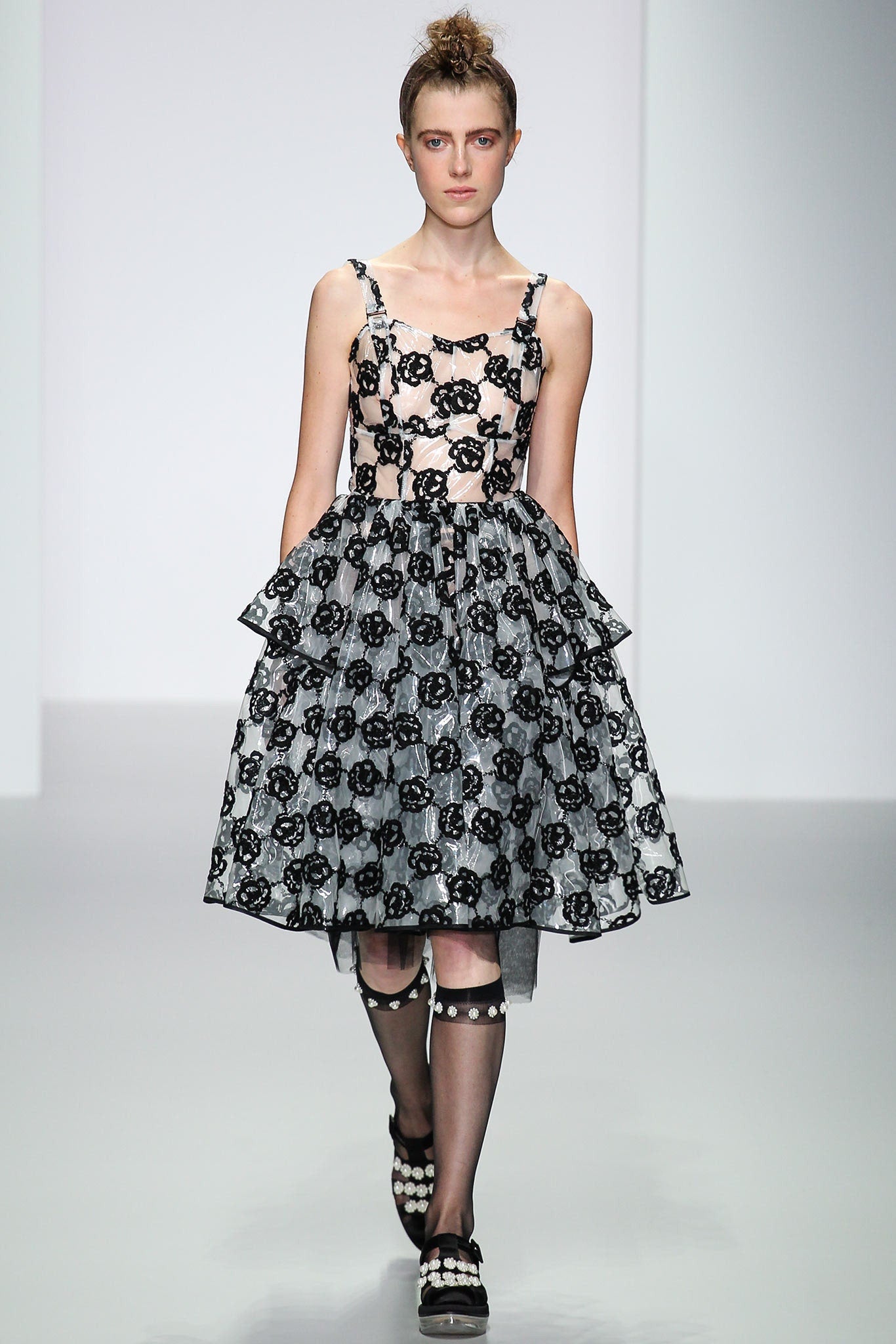 simone rocha corset dress Simone Rocha Clear PVC Corset with White Rose Embroidery – PauméLosAngeles
