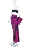 Saint Laurent Rive Gauche Purple Metallic Bow Skirt FW1987