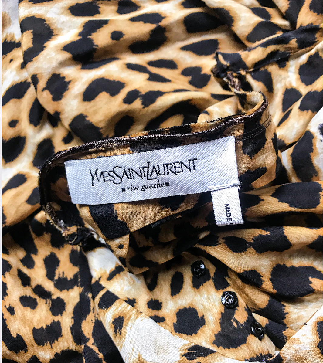 Yves Saint Laurent by Tom Ford Leopard Cheetah Print Silk Caftan Gown –  PauméLosAngeles